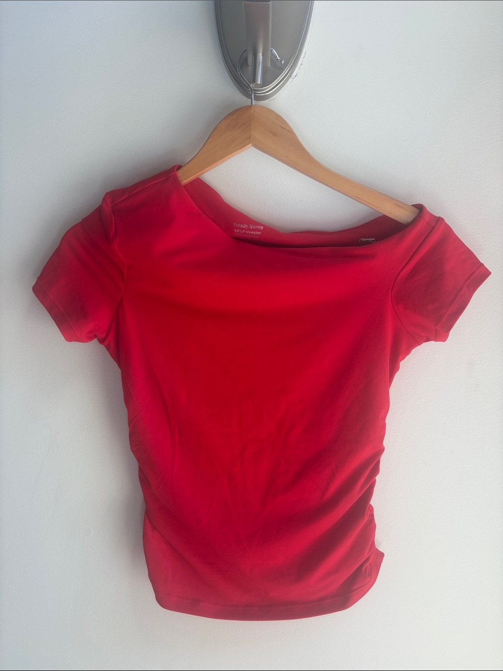 Trendy Queen Ruched Asymmetrical Top